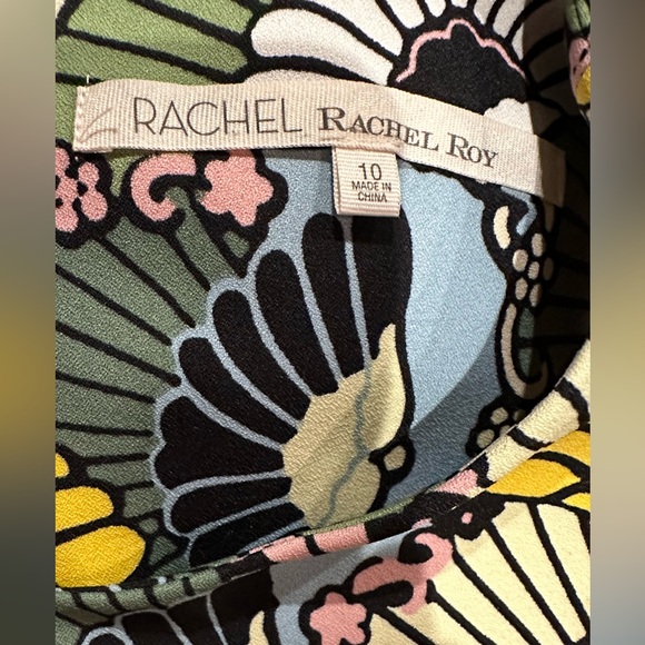 EUC women’s RACHEL Rachel Roy Sz 10 floral multicolor dress zip back sleeveless - Picture 4 of 4